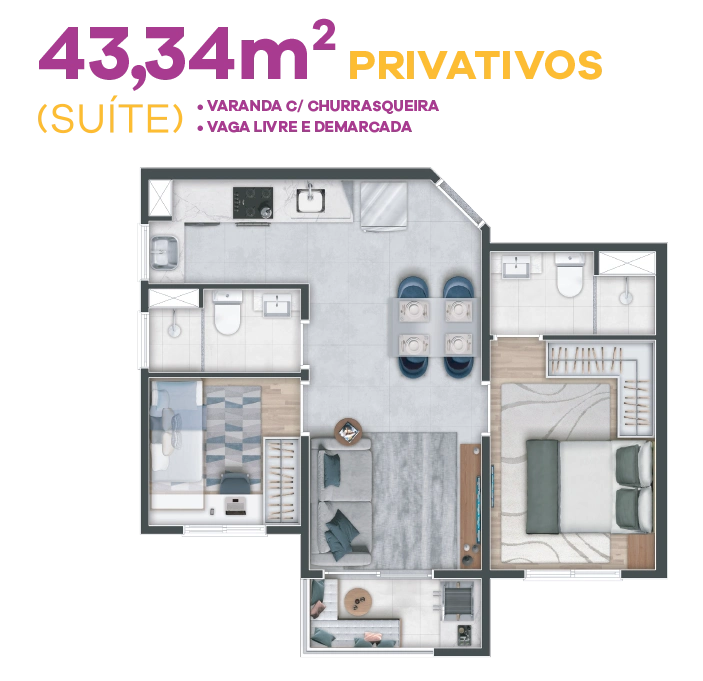 Planta 43,34m²